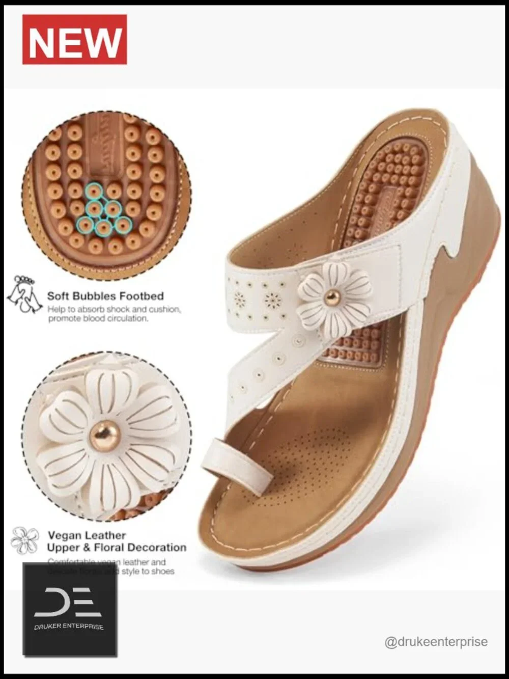 Wedge Sandals Platform Flip Flops All-Day Comfort Summer Walking Shoes Dressy